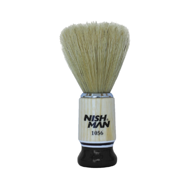 NISHMAN Rasierpinsel mit Holzgriff – 12,5 cm