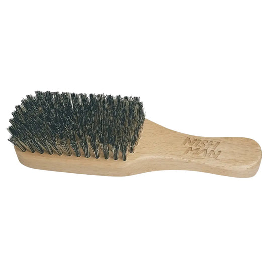 NISHMAN Premium Beard Brush Echtholzgriff braun